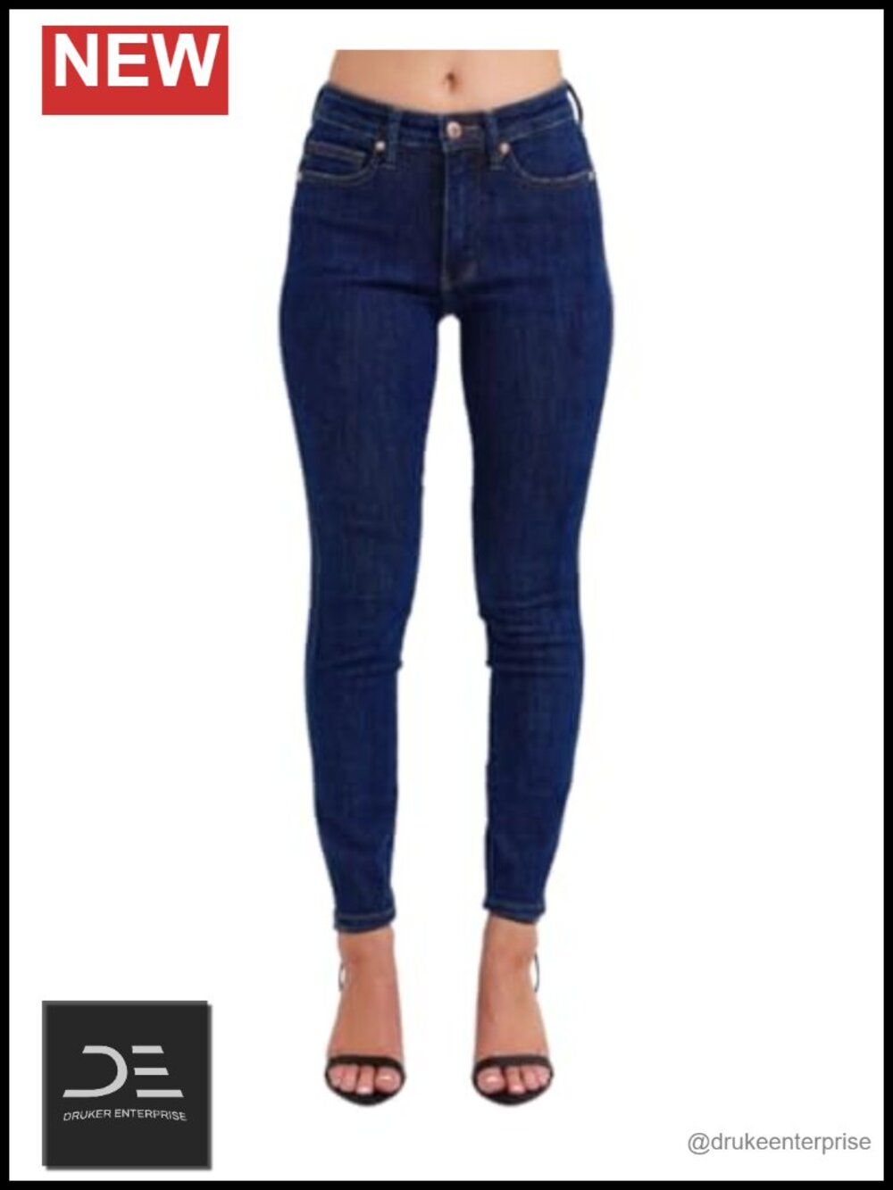 Mid-Rise Tummy Control Skinny Jeans - Sculpting Stretch Denim, Comfortable Fit